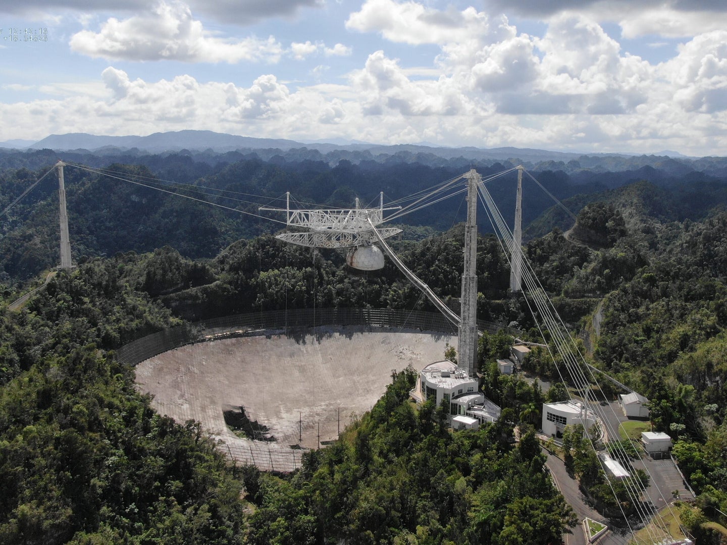 Arecibo’s disk suffered damage in November, before the suspended receiver collapsed completely in December.