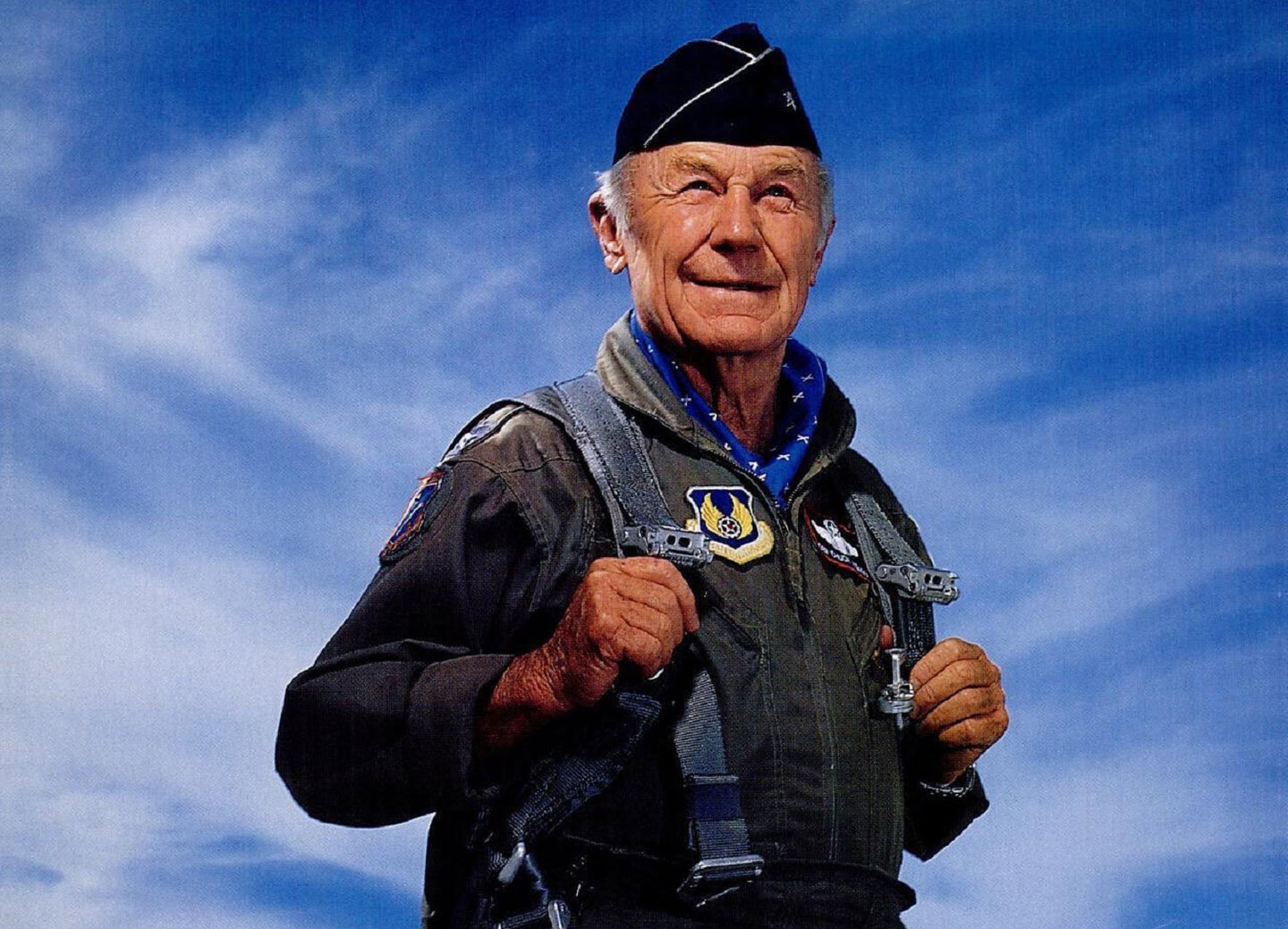 Chuck Yeager at a flying event in 1998