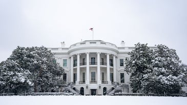 The White House covered in snow