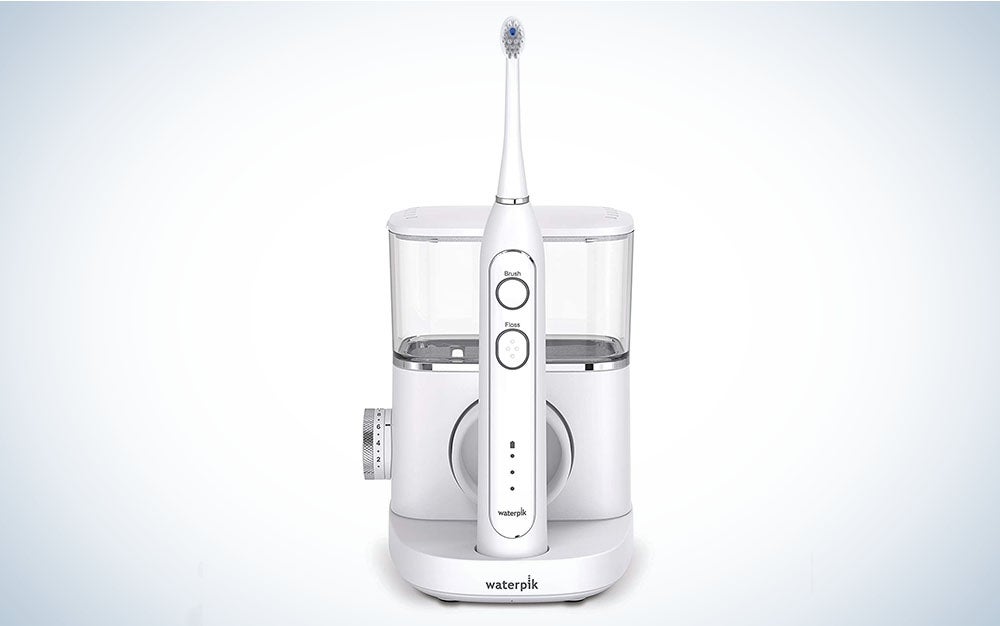 The Waterpik Sonic-Fusion Professional Flossing Electric Toothbrush is the best electric toothbrush and water flosser combo.