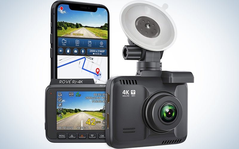 Rove R2- 4K Dash Cam Built in WiFi GPS Car Dashboard Camera Recorder with UHD 2160P, 2.4" LCD, 150° Wide Angle, WDR, Night Vision has some of the best dash cam reviews.