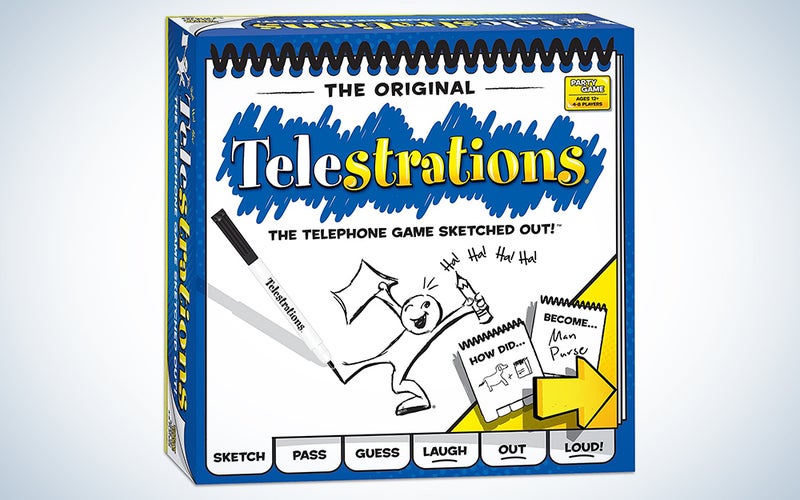 USAOPOLY Telestrations Original 8 Player, Family Board Game, A Fun Family Game for Kids and Adults, Family Game Night Just Got Better, The Telephone Game Sketched Out, Multicolor is a great board game for kids.