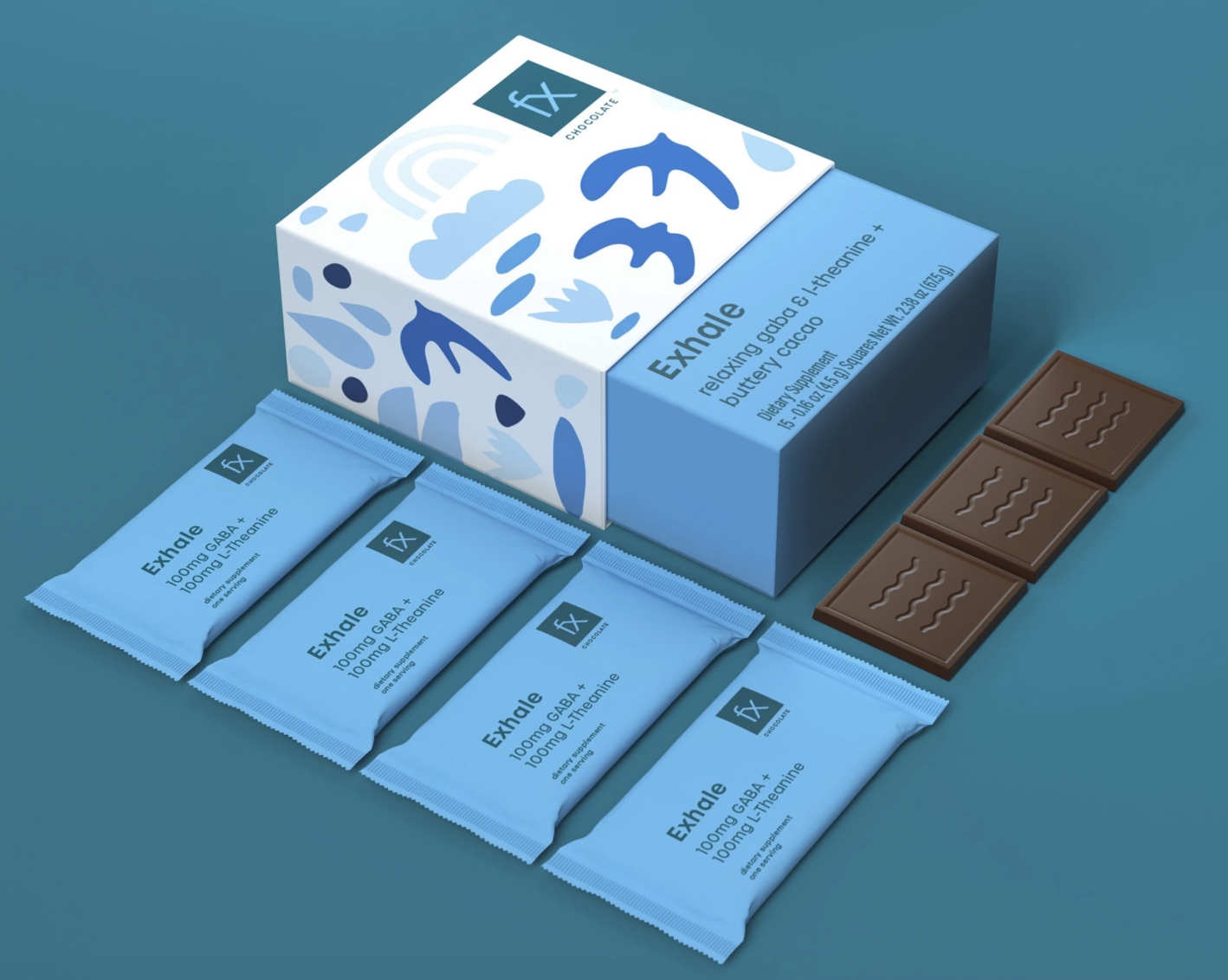 a box of chocolate on a blue background