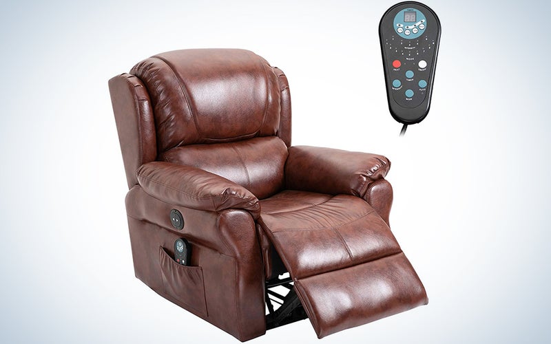 HOMCOM Power Massage Recliner Chair with Heat and Remote Control, 8 Massaging Points