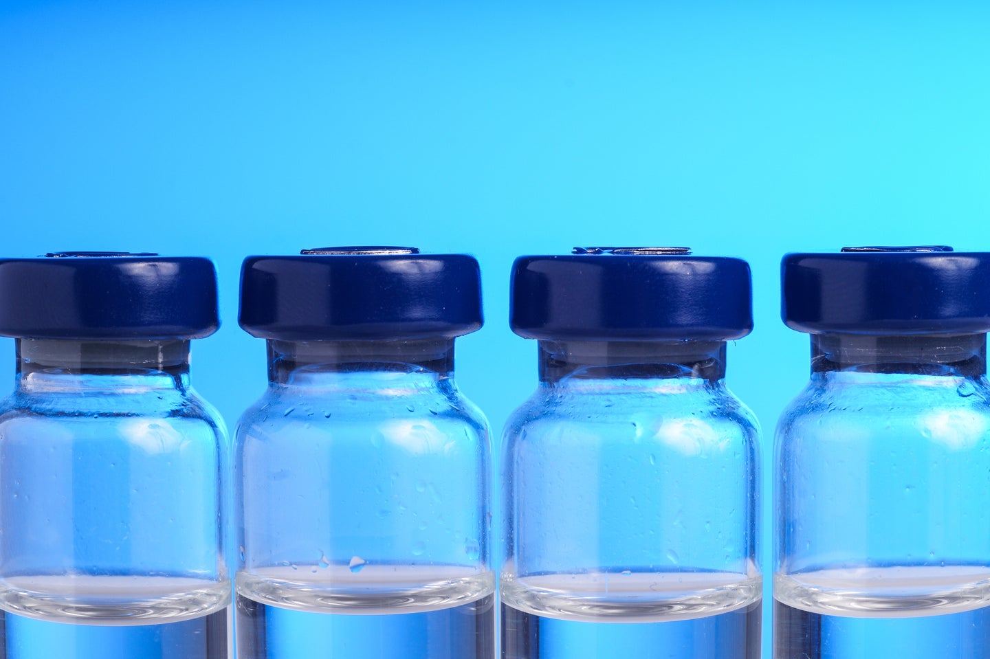 Unmarked vials to represent the COVID-19 vaccines in the US