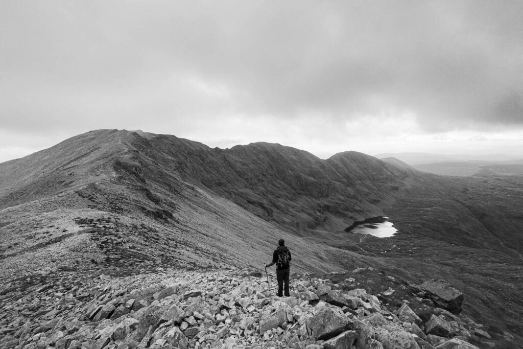 Black and white Scotland landscape