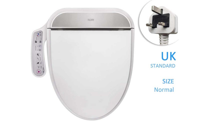 R FLORY Bidet Intelligent Toilet Seat FDB300 Energy-Saving Warm Water Air Dry (Normal-UK)