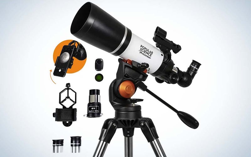 The Popular Science Astromaster 80mm Portable Refractor Telescope is one of the best science gifts for kids.