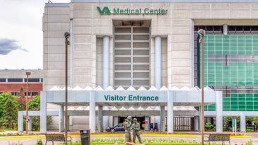 The visitor entrance of the Minneapolis VA Medical Center