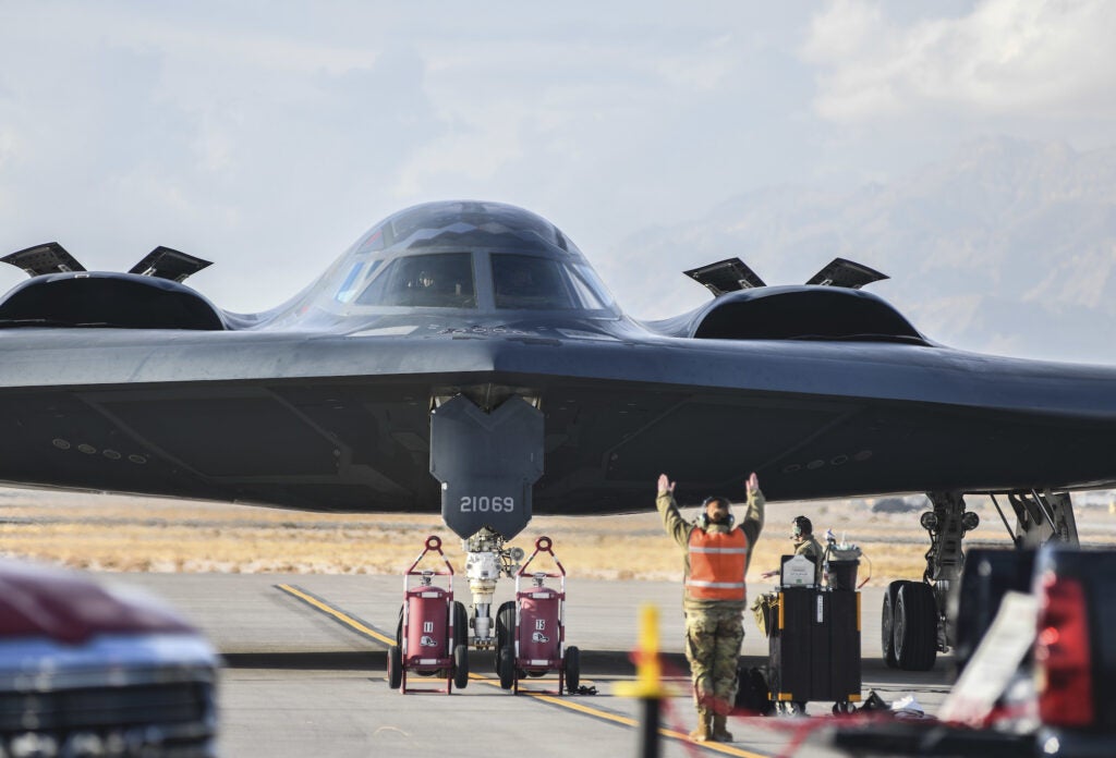 A B-2 bomber in Nevada.