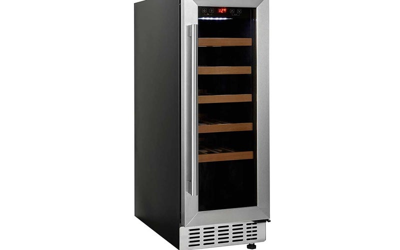 Cookology 30cm Wine Cooler, 20 Bottle Capacity, Freestanding Undercounter Fridge Cabinet (Stainless Steel) [Energy Class A]