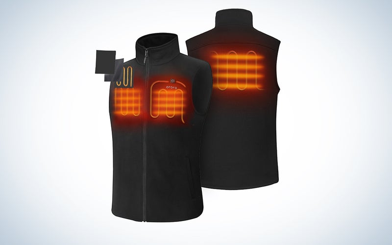 ORORO Menâs Fleece Heated Vest is the best heated vest for winter sports