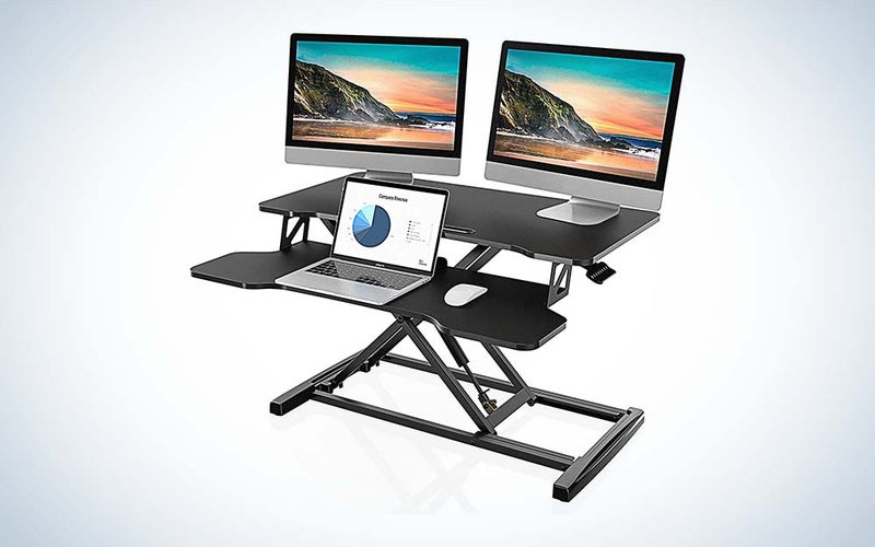 The FITUEYES Height-Adjustable Standing Desk Converter is the best standing desk for value
