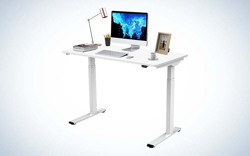 The Flexispot standing desk is the best model for small spaces.