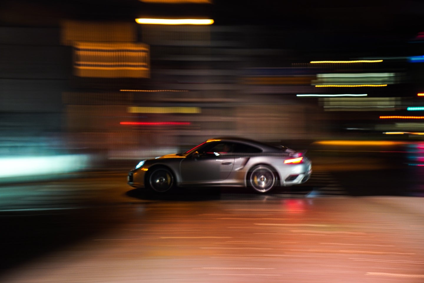 A speeding Porsche.