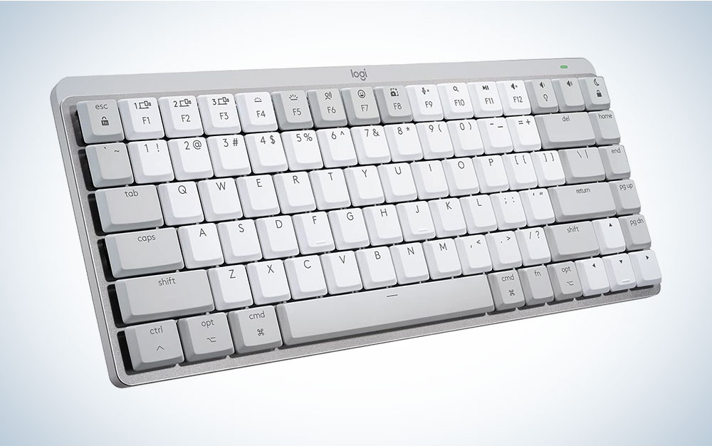 White and gray Logitech MX Mechanical Mini for Mac keyboard