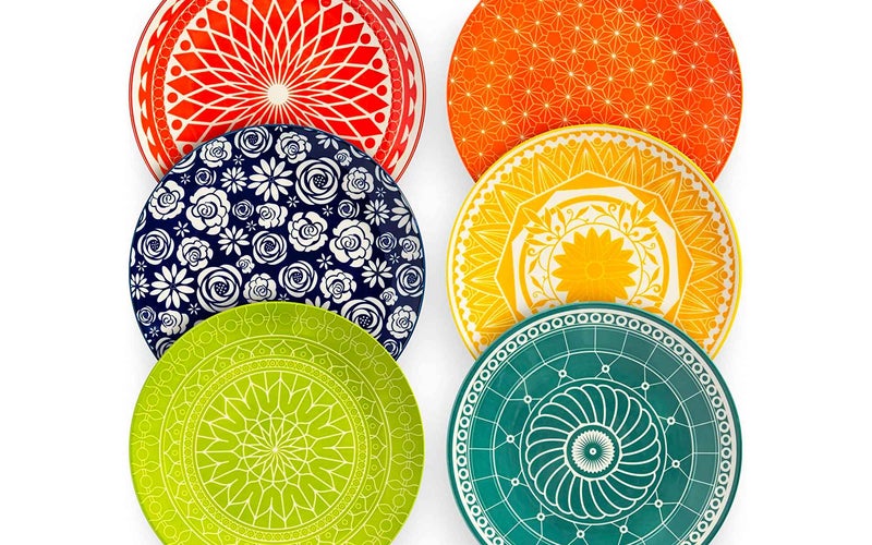 Annovero Dinner Plates, Set of 6 Porcelain Plates, 10.5 Inch Diameter