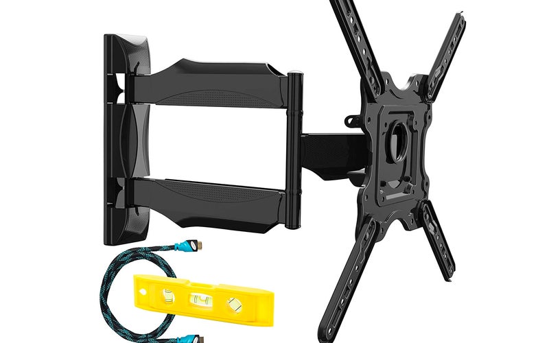 Invision TV Wall Bracket Mount for 24-55 Inch Screens, VESA 100x100mm up to 400x400mm, Tilts Swivels & Extends for Flat & Curved TVs, Includes Spirit Level, Weight Capacity 36.2kg [HDTV-E]