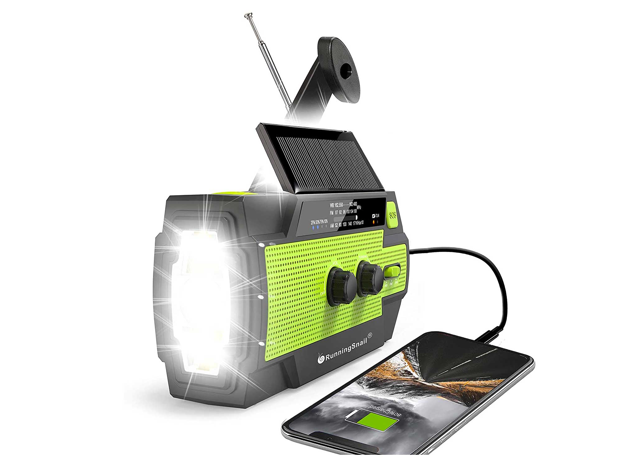 Emergency Crank Radioï¼4000mAh-Solar Hand Crank Portable