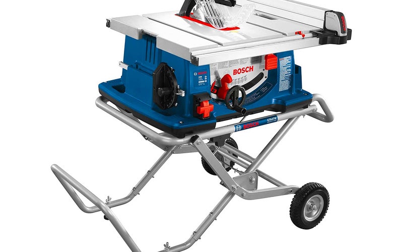 Bosch Power Tools Tablesaw - 10 Inch Jobsite Table Saw with 25 Inch Cutting Capacity and Portable Folding Table Stand