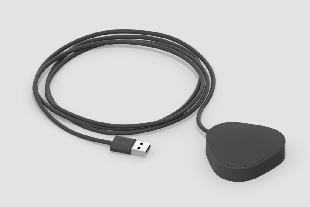 Sonos Roam wireless bluetooth speaker's magnetic base.