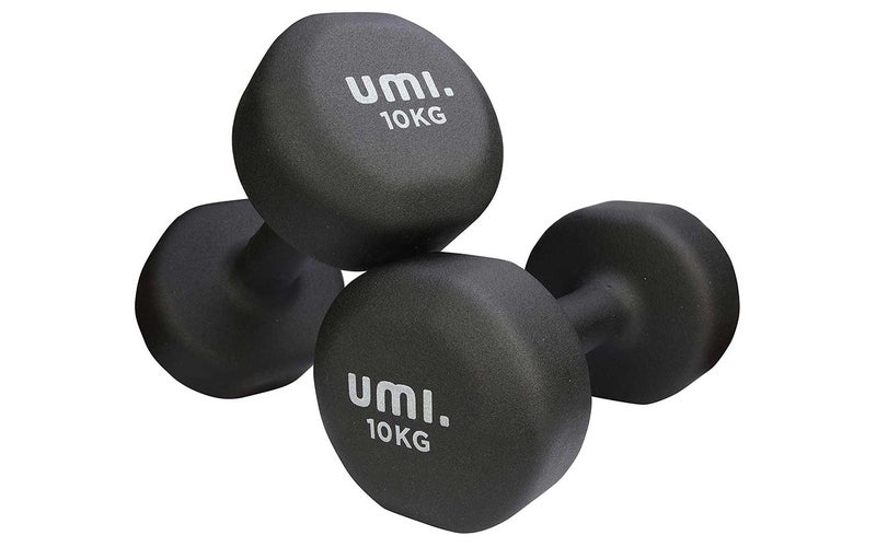UMI. by Amazon - Neoprene Dumbbell Weights Home Gym Fitness Dumbbell Set 1Kg 2Kg 3Kg 4Kg 5Kg 8kg 10kg (pair)