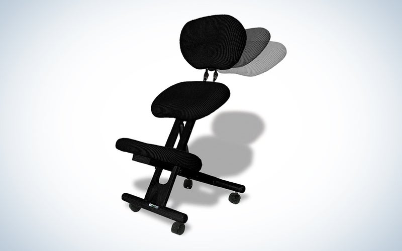 CINIUS Professional Ergonomic Wooden Height-Adjustable Kneeling Chair with Backrest Support