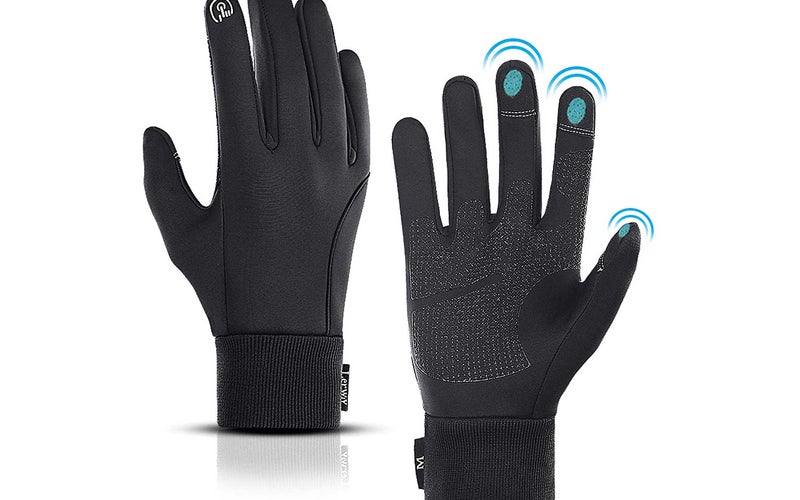 LERWAY Winter Warm Gloves, Touchscreen Gloves Windproof Water-Resistant Thermal Cotton Non-slip MTB Gloves
