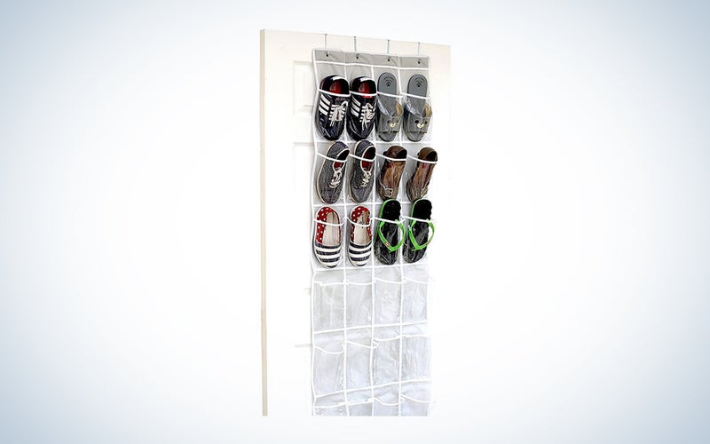 24 Pockets - SimpleHouseware Crystal Clear Over The Door Hanging Shoe Organizer