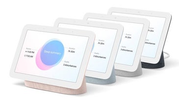 Google Nest Hubs in all the various colors.