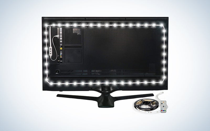 back of tv with LED lights