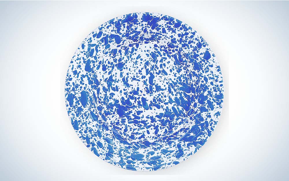 The Crow Canyon Home Enamelware Dinner Plate is the best serving bowl that's a plate.