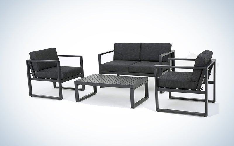 black outdoor furniture set