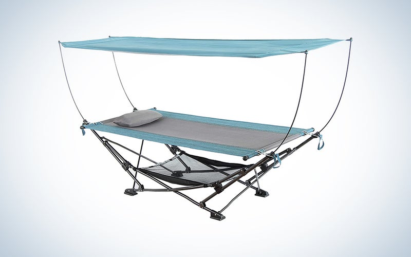 hammock with an overhead canopy