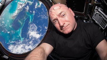Astronaut Scott Kelly taking a selfie in space