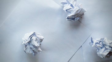 Crumpled up paper waste