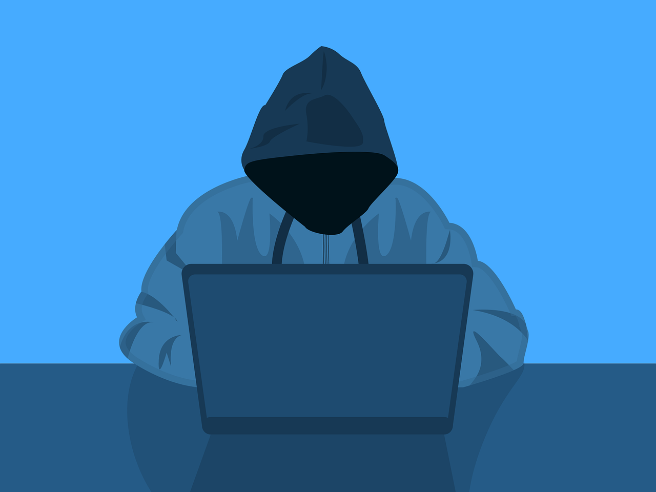 An illustration of a person in a hoodie using a computer Facebook data breach