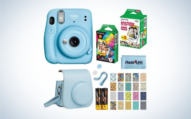 Sky blue instax camera set graduation gifts for her