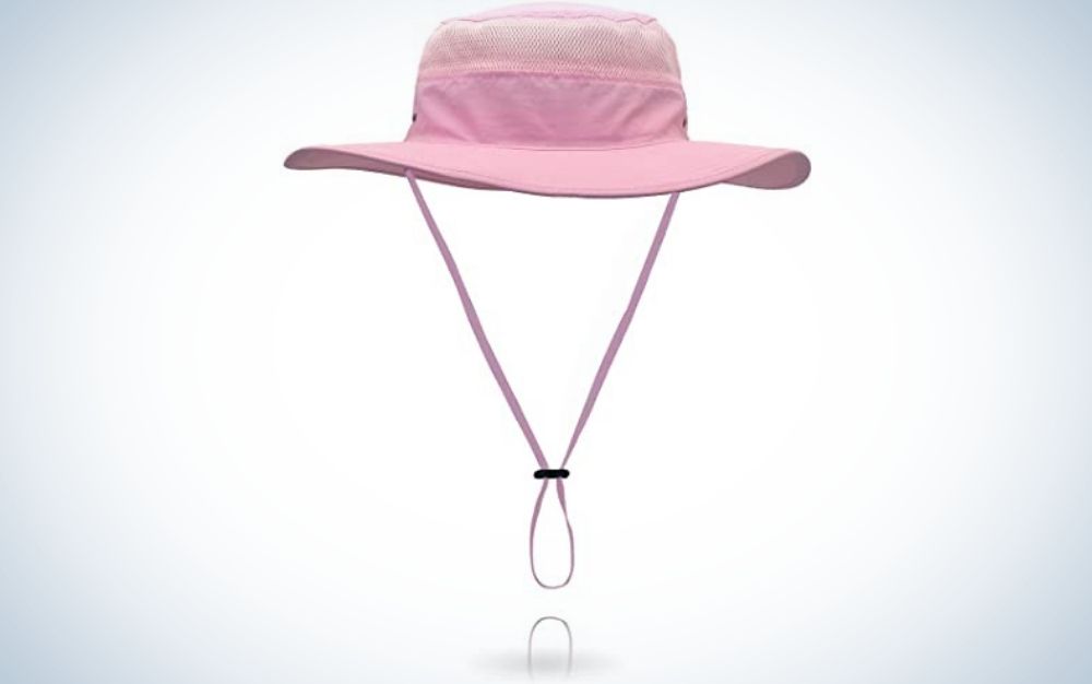 Pink bucket hat for the beach