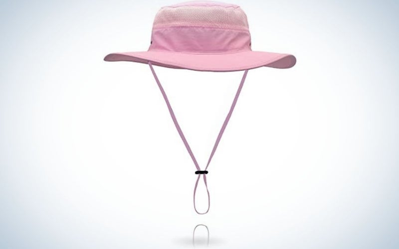 Pink bucket hat for the beach