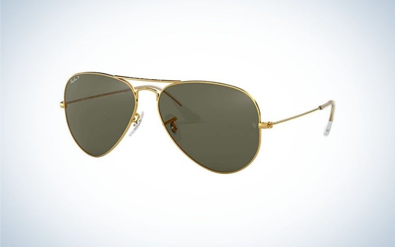 Gold Ray-Ban classic aviator sunglasses