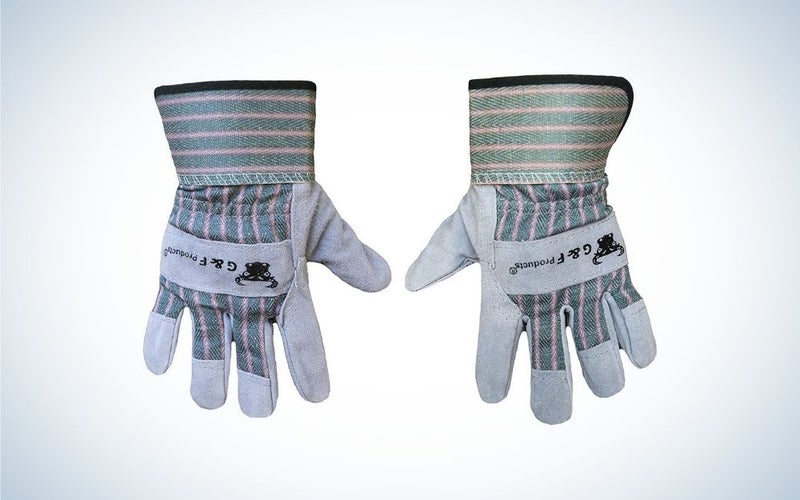 Grey gardening gloves for kids