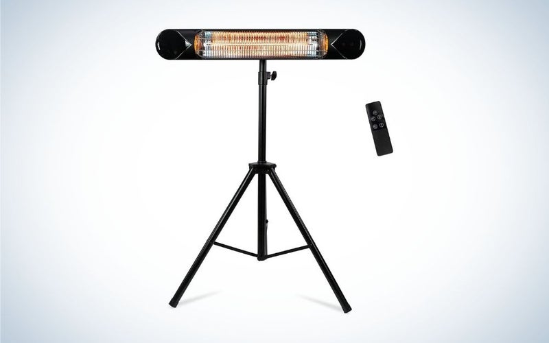 Black wall patio heater with remote control