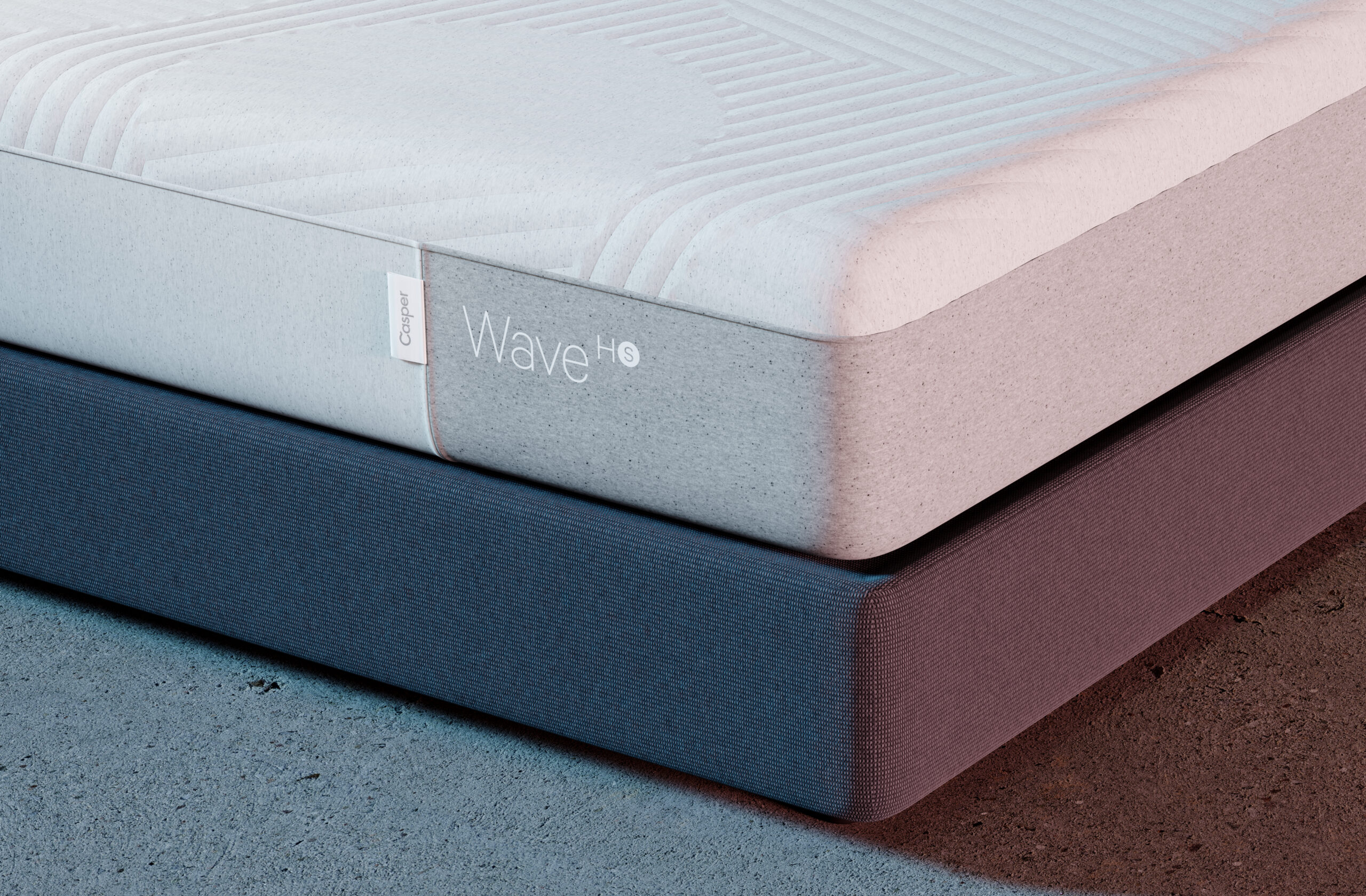 closeup of casper wave hybrid snow mattress