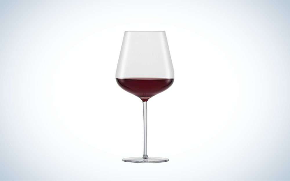 Crystal red wine glass