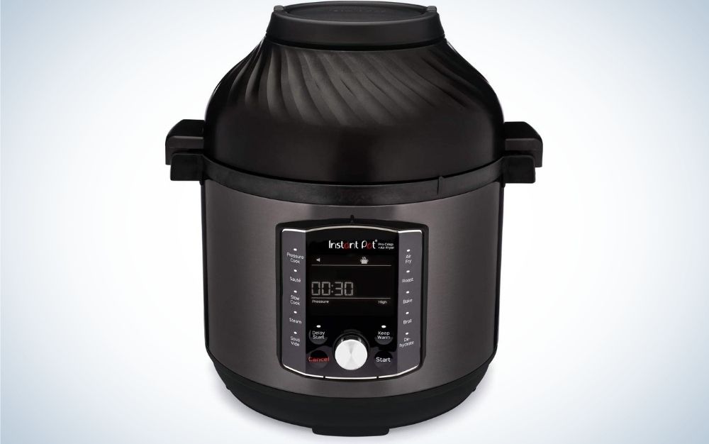 An Instant Pot pressure cooker with an interchangeable air-fryer lid is perfect for moms who want that crunch with less mess.