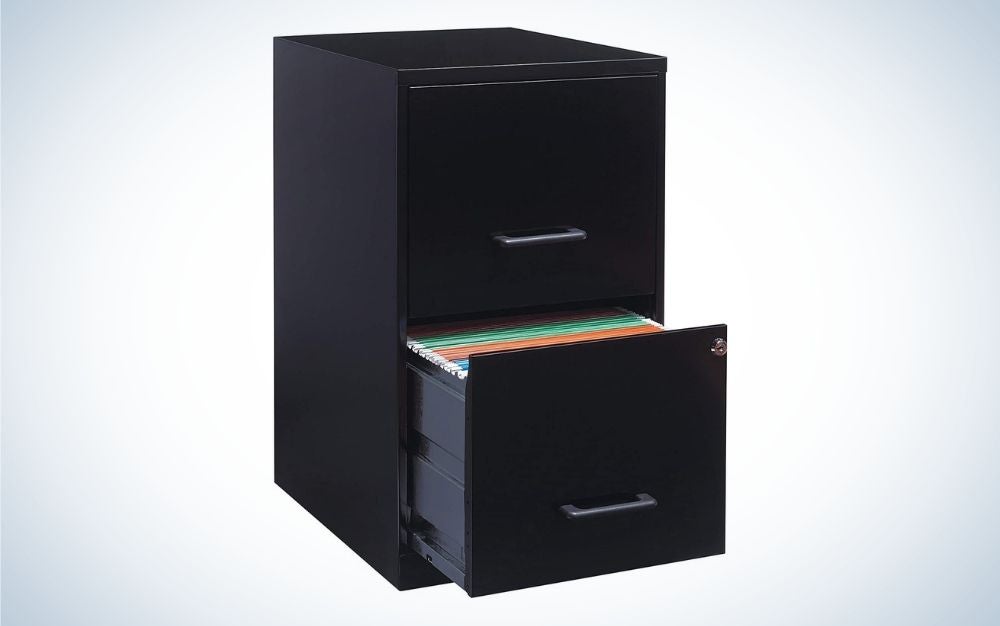 2 Drawer Home Office Mobile File Cabinet BHBL Locking Filing Cabinet Commercial Vertical Cabinet for A4 or Letter Size Hanging File Folders Black 