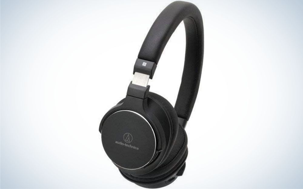A pair of black headphones with the part that is placed on the ears large enough to cover them.A pair of black headphones with the part that is placed on the ears large enough to cover them.