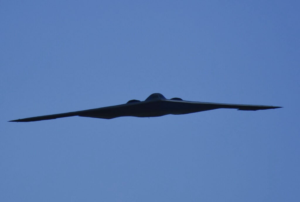 The B-2 bomber. A curvy flying wing is aerodynamically efficient and stealthy.