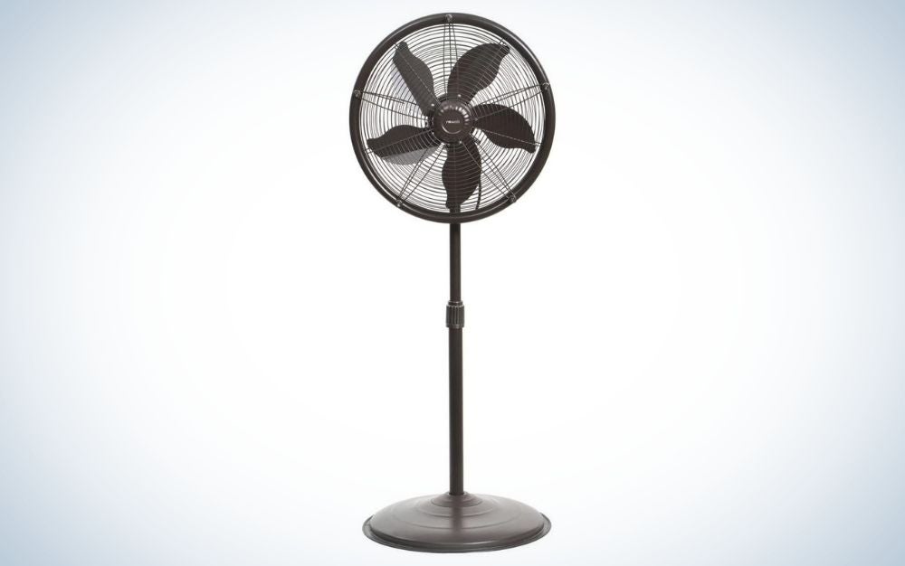 Black outdoor misting fan with button control